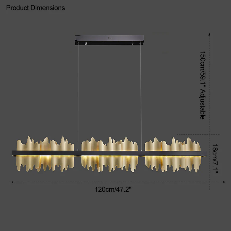 WOMO Iceberg Black Gold Linear Chandelier-WM2184 - Image 31