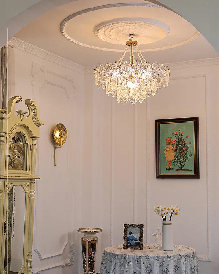 WOMO Tiered Textured Glass Chandelier-WM2208 - Image 3