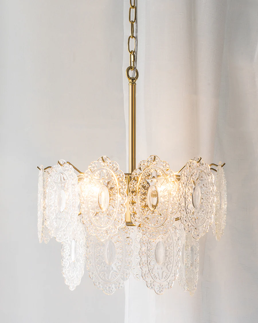 WOMO Tiered Textured Glass Chandelier-WM2208 - Image 9