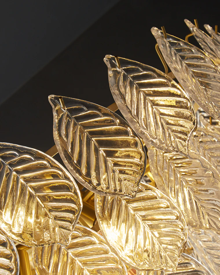 WOMO Tiered Glass Leaf Chandelier-WM2209 - Image 11