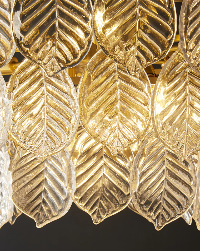 WOMO Tiered Glass Leaf Chandelier-WM2209 - Image 12