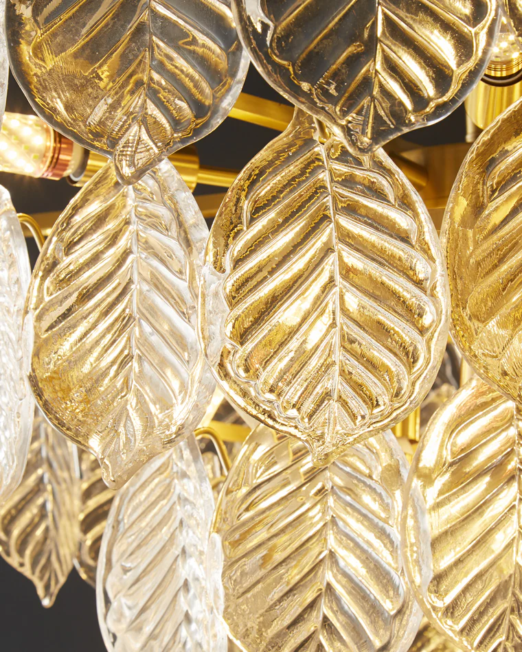WOMO Tiered Glass Leaf Chandelier-WM2209 - Image 13