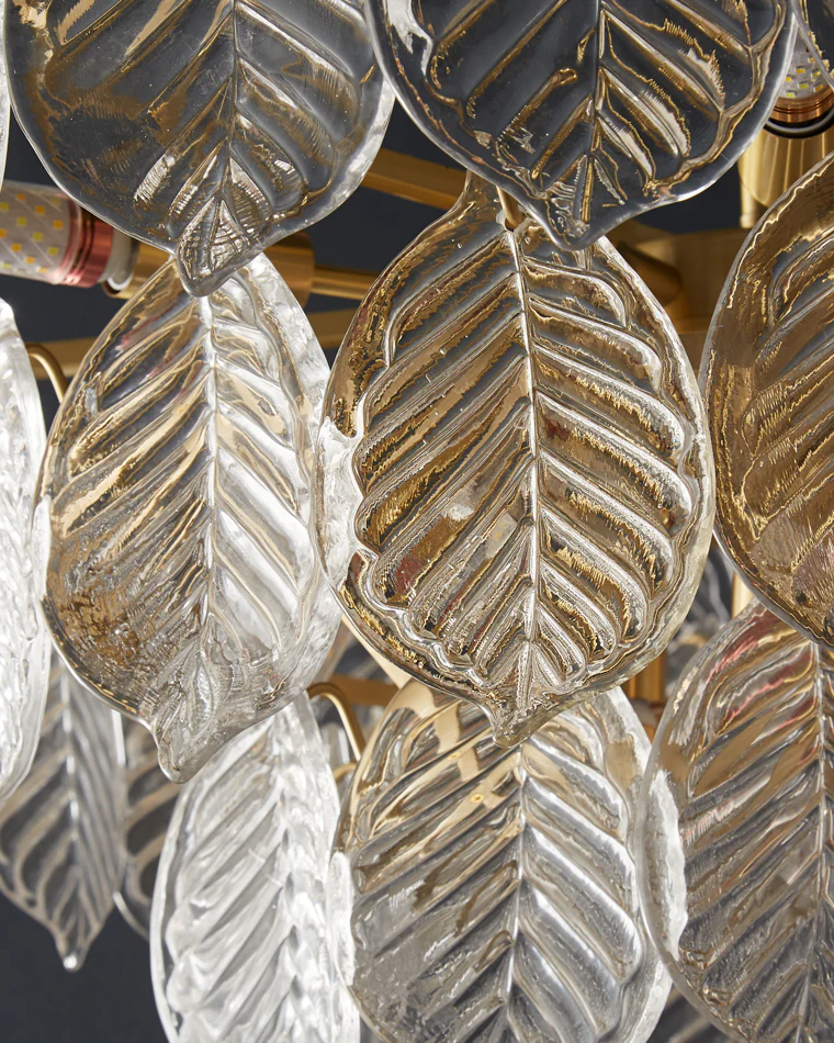 WOMO Tiered Glass Leaf Chandelier-WM2209 - Image 14