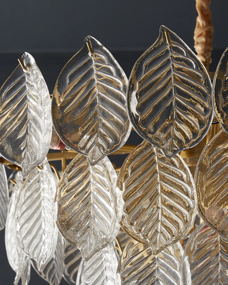 WOMO Tiered Glass Leaf Chandelier-WM2209 - Image 16