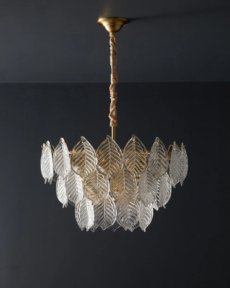 WOMO Tiered Glass Leaf Chandelier-WM2209 - Image 17