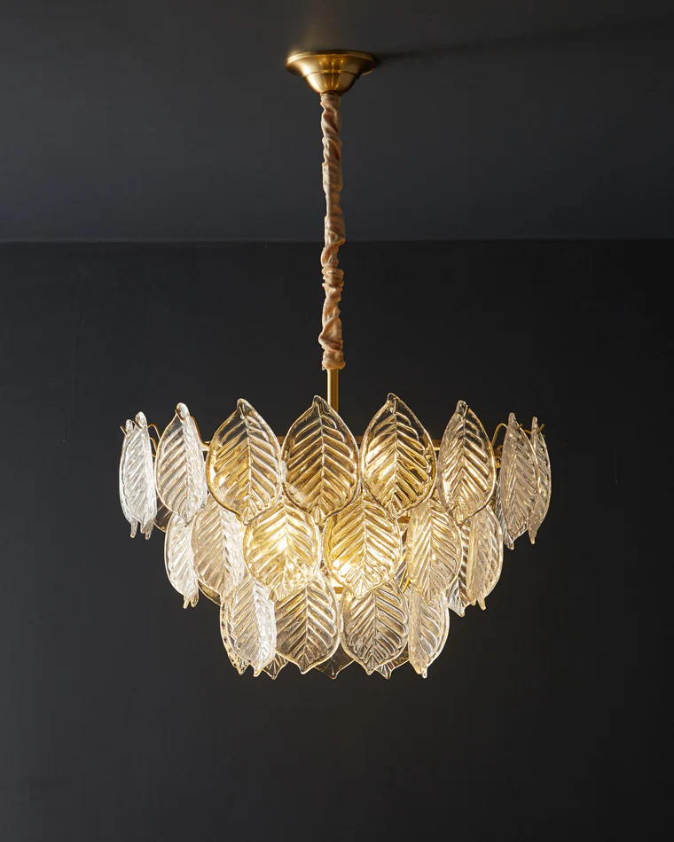 WOMO Tiered Glass Leaf Chandelier-WM2209 - Image 18