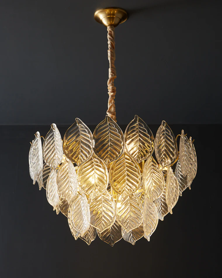 WOMO Tiered Glass Leaf Chandelier-WM2209 - Image 19