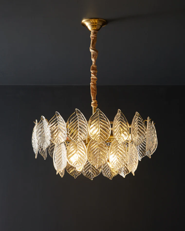 WOMO Tiered Glass Leaf Chandelier-WM2209 - Image 20