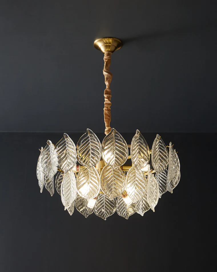 WOMO Tiered Glass Leaf Chandelier-WM2209 - Image 21