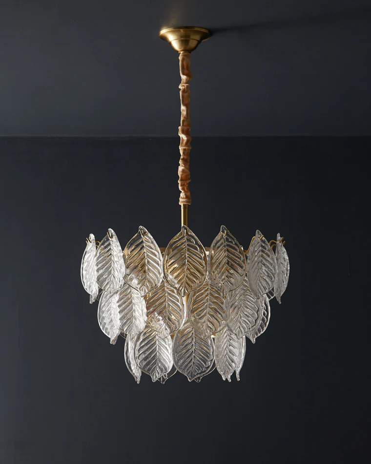 WOMO Tiered Glass Leaf Chandelier-WM2209 - Image 22