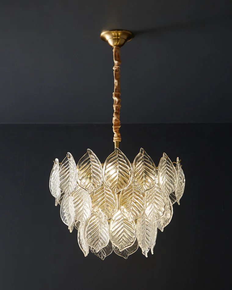 WOMO Tiered Glass Leaf Chandelier-WM2209 - Image 23