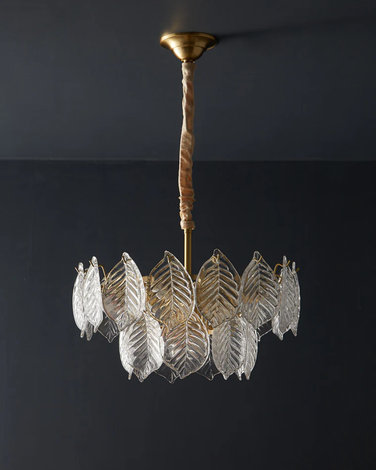 WOMO Tiered Glass Leaf Chandelier-WM2209 - Image 25