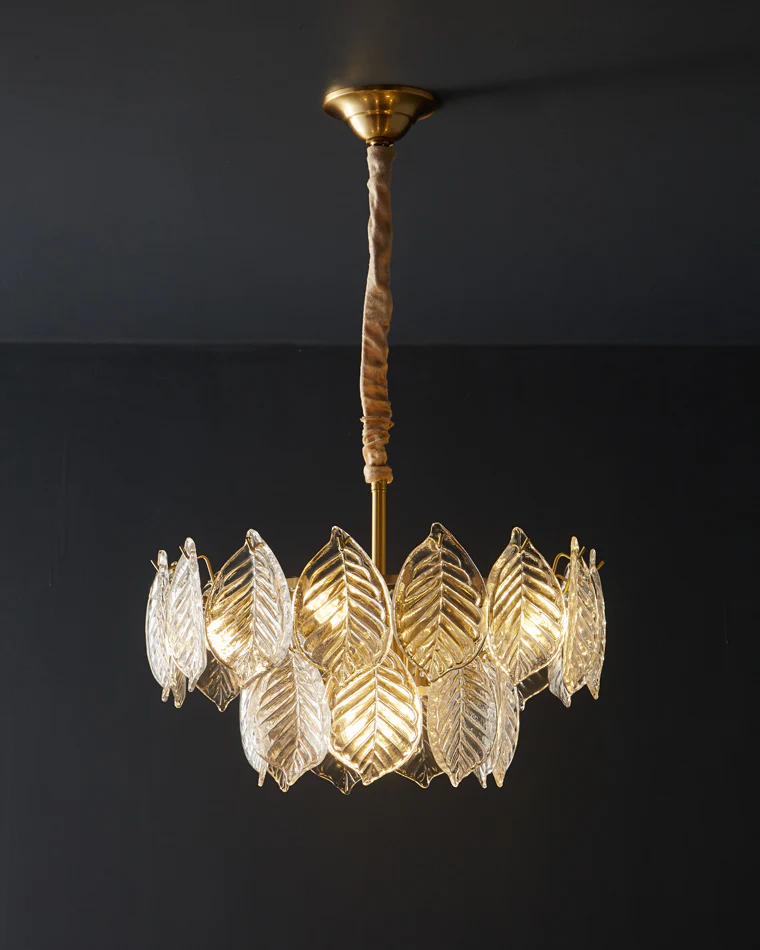 WOMO Tiered Glass Leaf Chandelier-WM2209 - Image 26