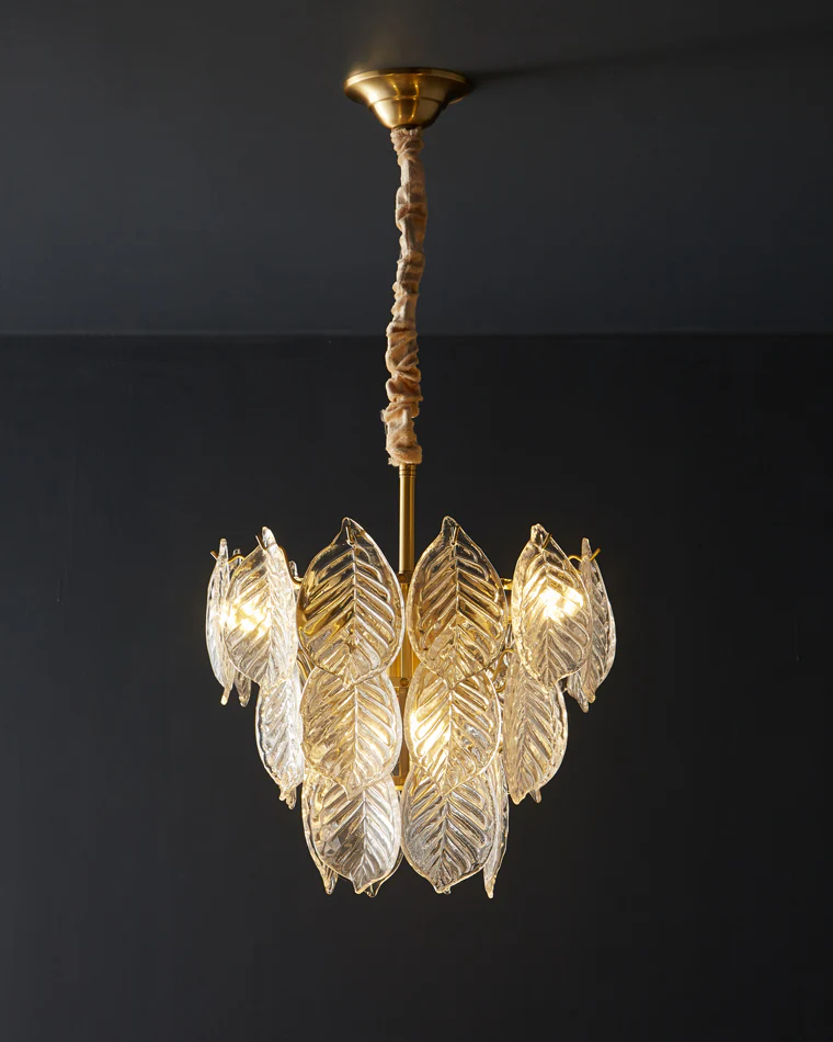 WOMO Tiered Glass Leaf Chandelier-WM2209 - Image 29