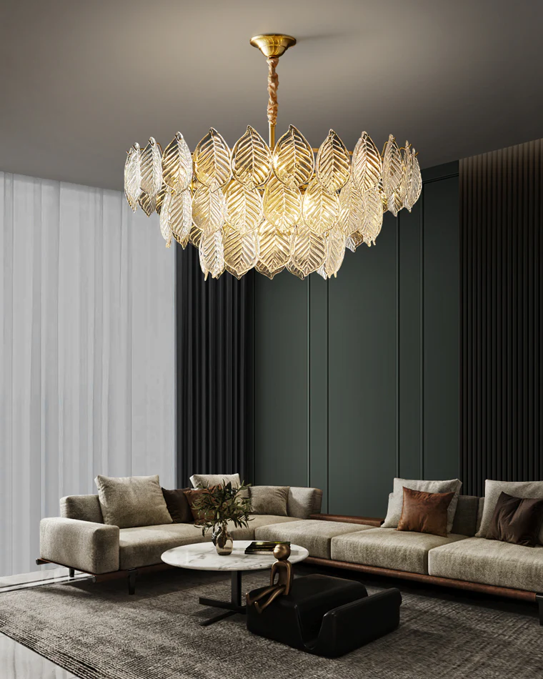 WOMO Tiered Glass Leaf Chandelier-WM2209 - Image 3