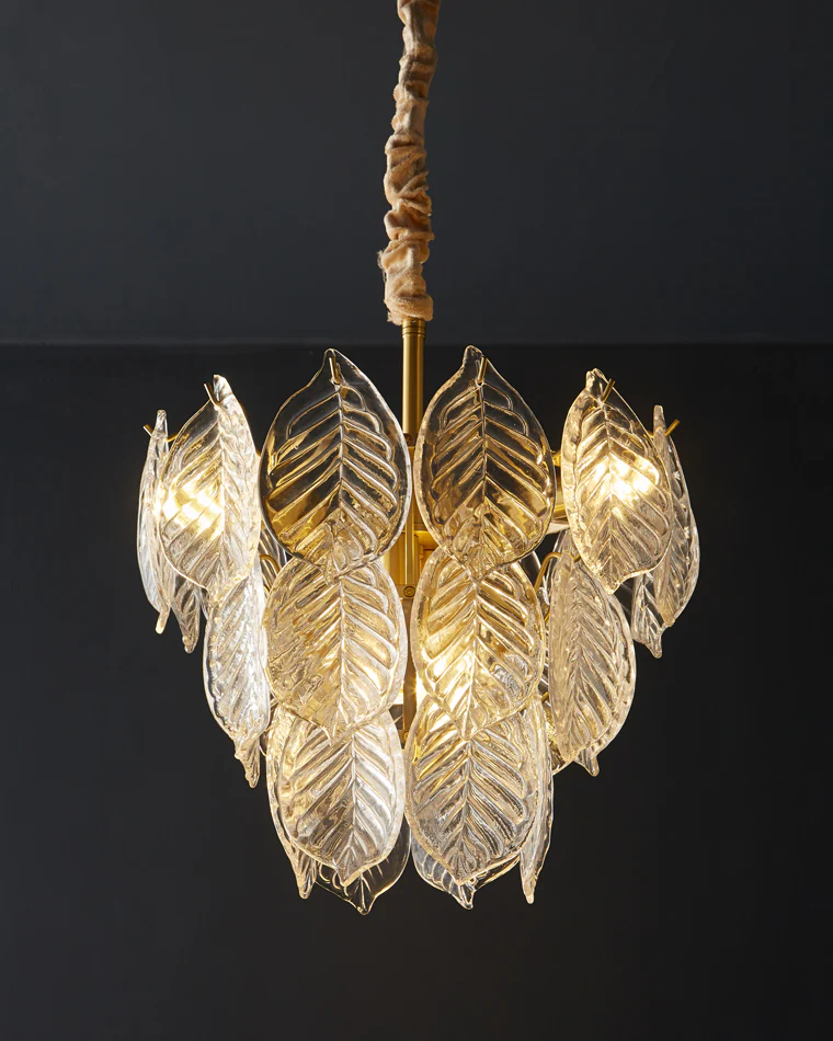 WOMO Tiered Glass Leaf Chandelier-WM2209 - Image 30