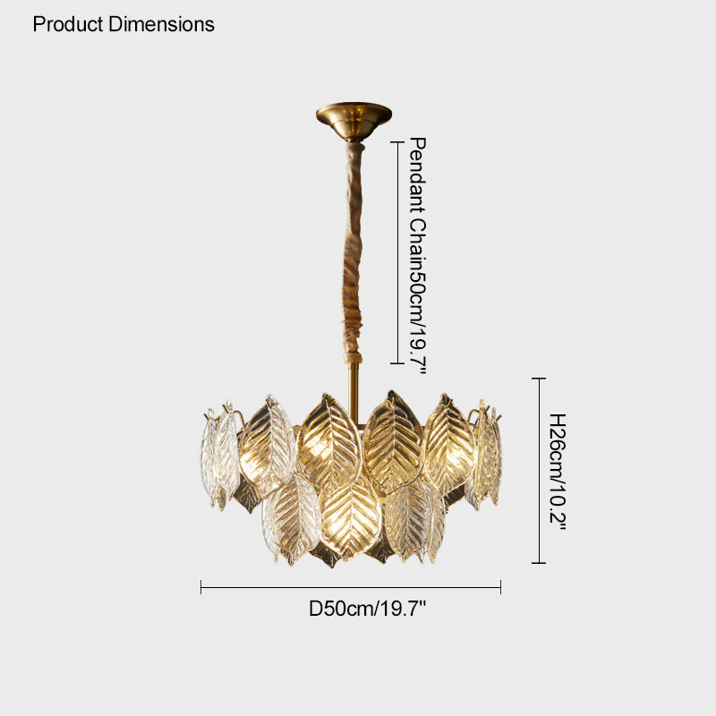 WOMO Tiered Glass Leaf Chandelier-WM2209 - Image 35