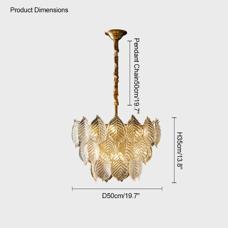 WOMO Tiered Glass Leaf Chandelier-WM2209 - Image 38
