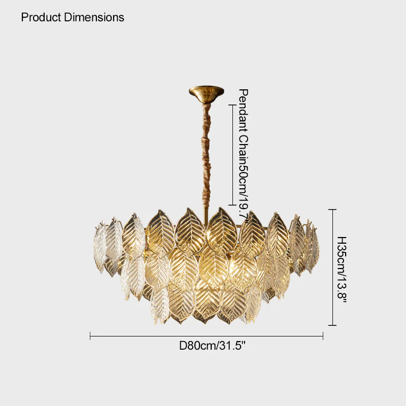 WOMO Tiered Glass Leaf Chandelier-WM2209 - Image 40