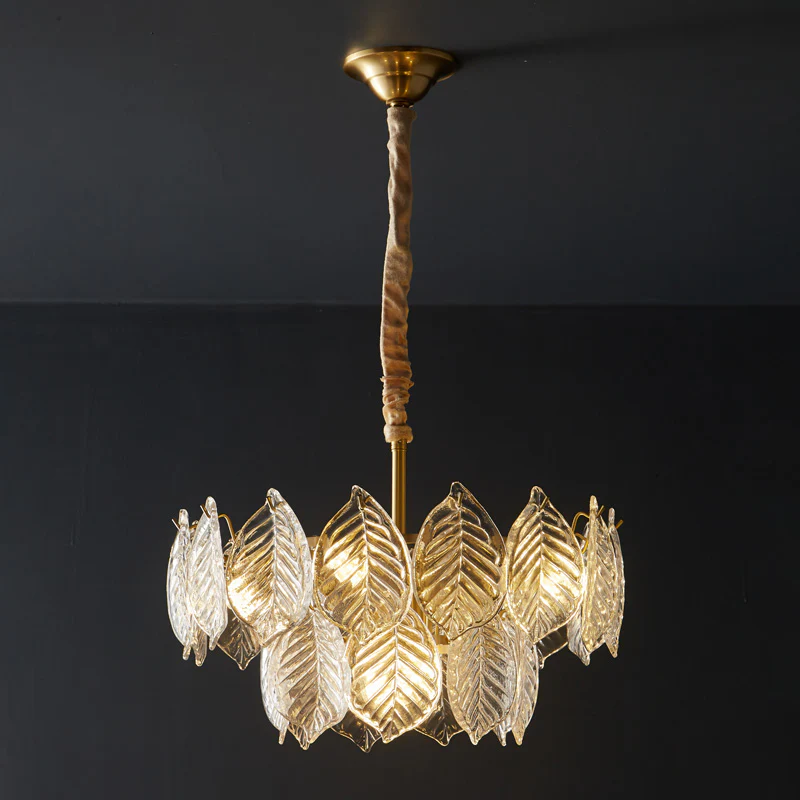 WOMO Tiered Glass Leaf Chandelier-WM2209 - Image 43