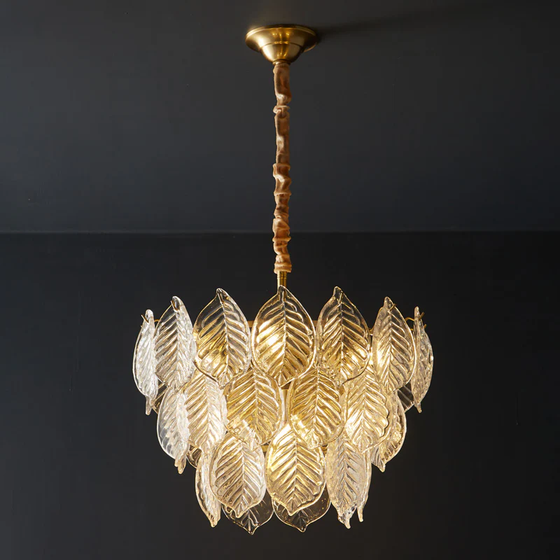 WOMO Tiered Glass Leaf Chandelier-WM2209 - Image 44
