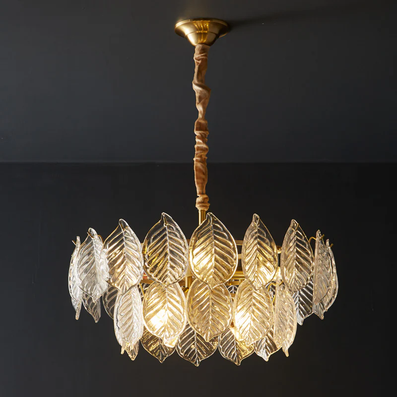WOMO Tiered Glass Leaf Chandelier-WM2209 - Image 45