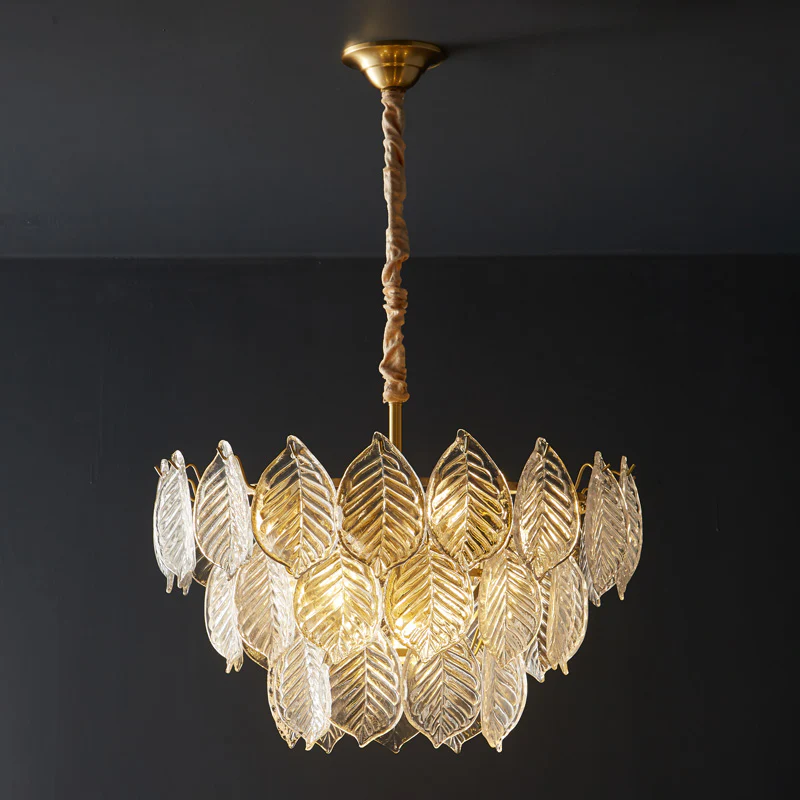 WOMO Tiered Glass Leaf Chandelier-WM2209 - Image 46