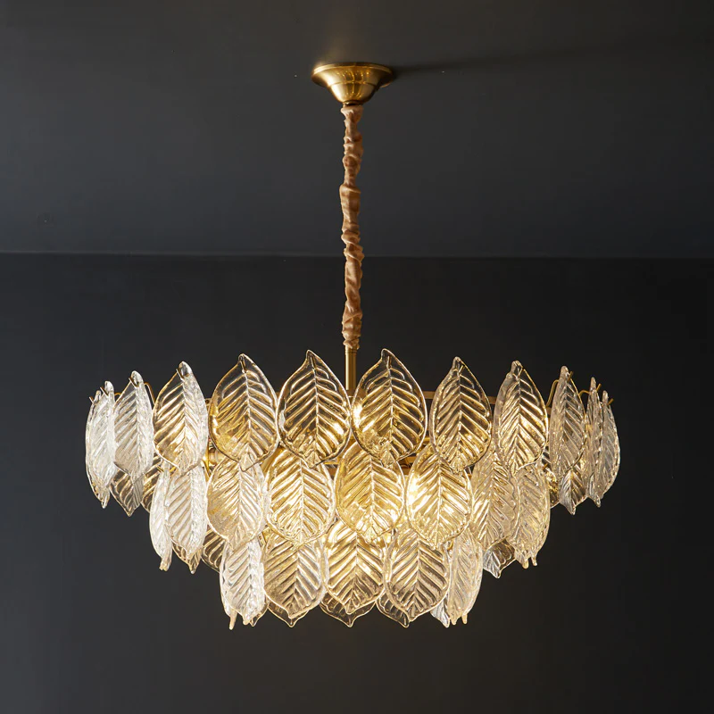 WOMO Tiered Glass Leaf Chandelier-WM2209 - Image 47