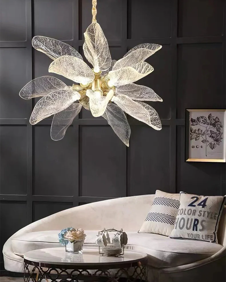 WOMO Luxury Crystal Leaf Chandelier-WM3010 - Image 8