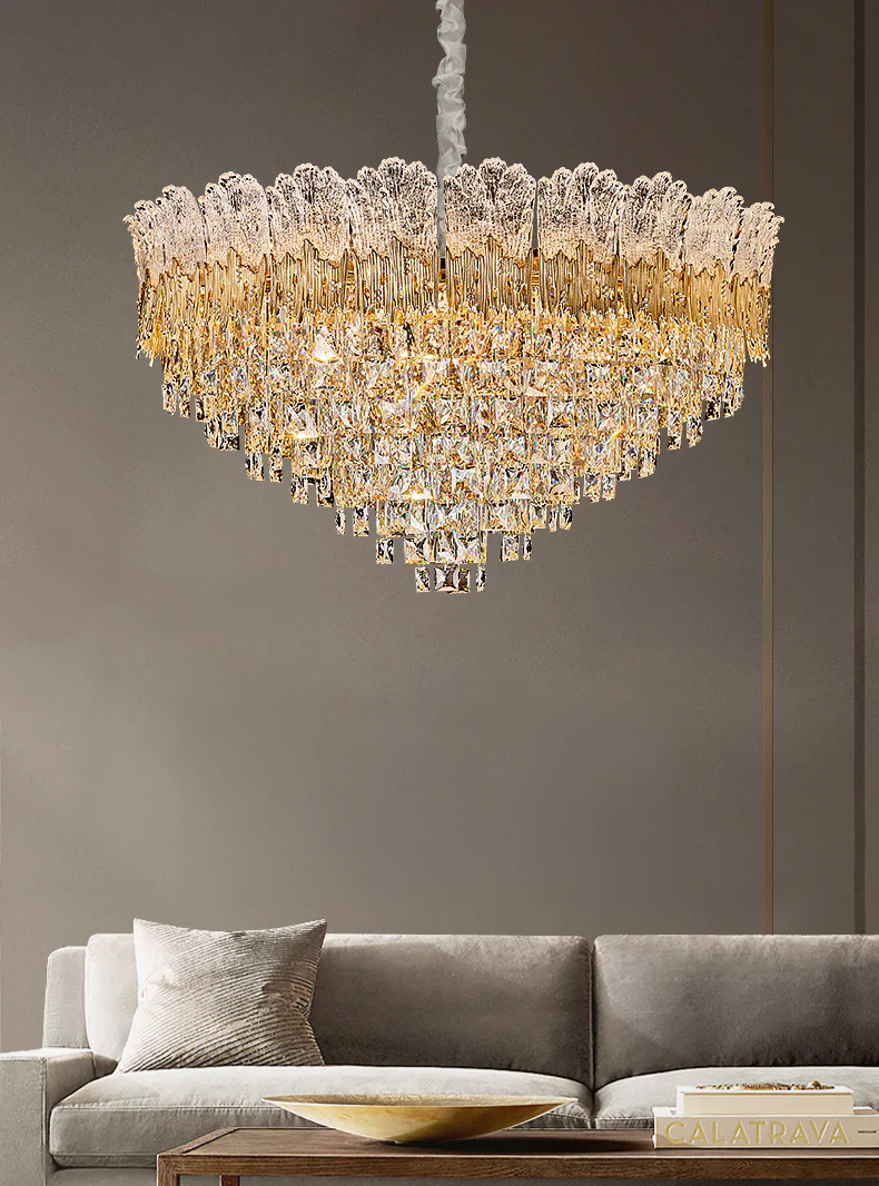 WOMO Luxury Round/Oval Crystal Chandelier-WM3031 - Image 4