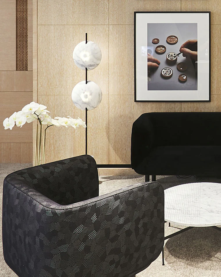 WOMO 2-bulb Marble Floor Lamp-WM7032 - Image 2