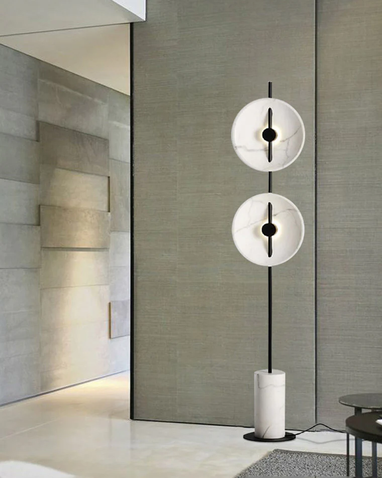 WOMO 2-bulb Marble Floor Lamp-WM7032 - Image 7