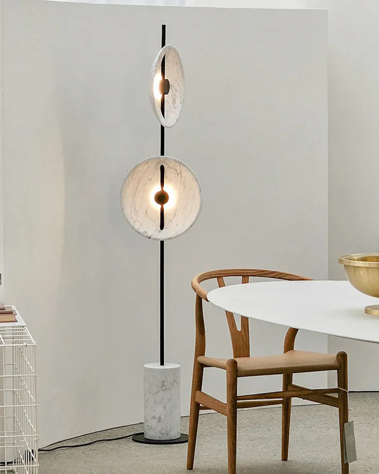 WOMO 2-bulb Marble Floor Lamp-WM7032 - Image 8