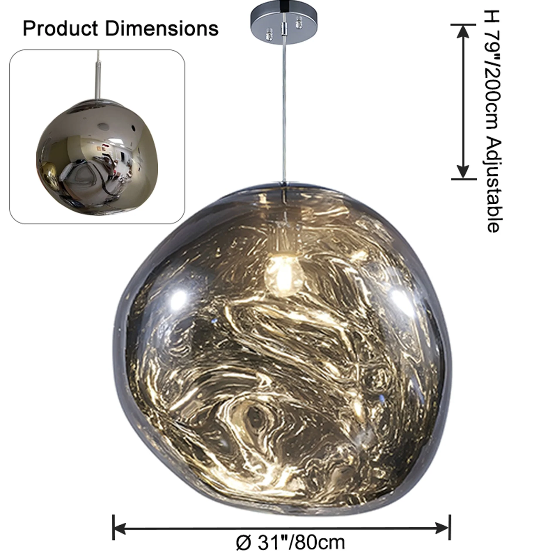 WOMO Melt Hanging Lava Large Pendant Light-WM2690 - Image 37