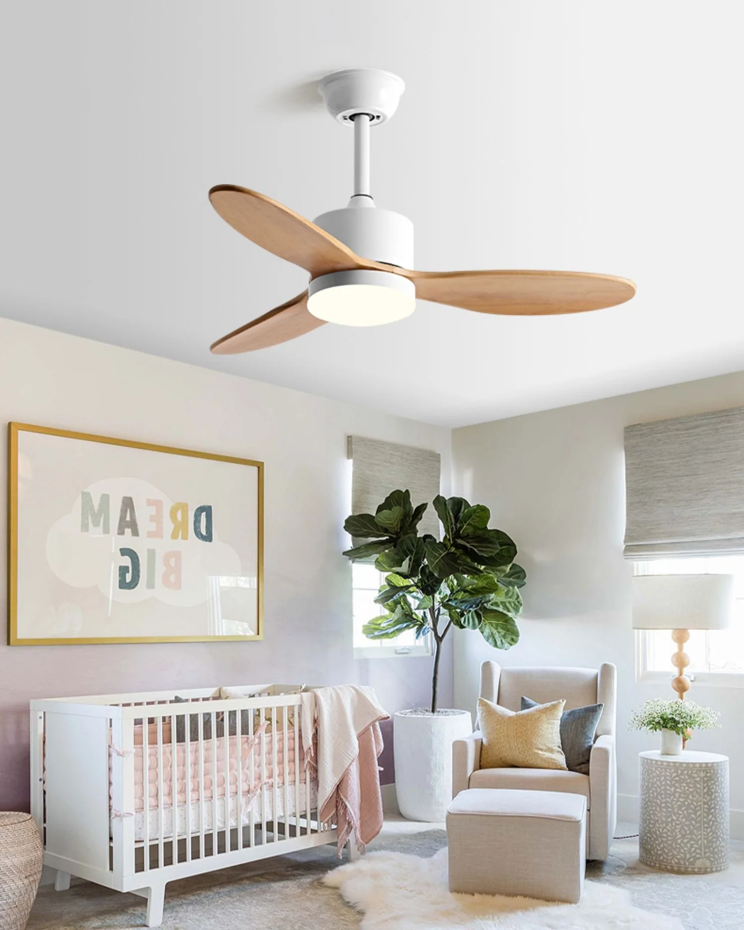 WOMO Mid Century Modern Ceiling Fan Lamp-WM5204 - Image 7