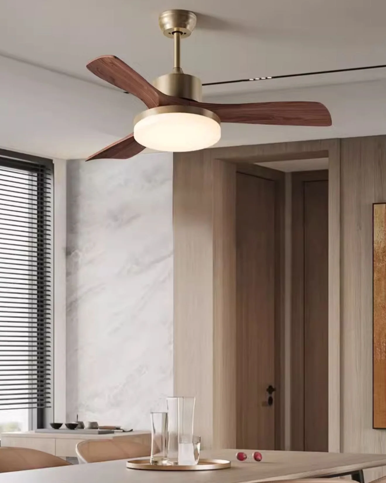 WOMO Mid Century Modern Ceiling Fan Lamp - WM5228a - Image 3