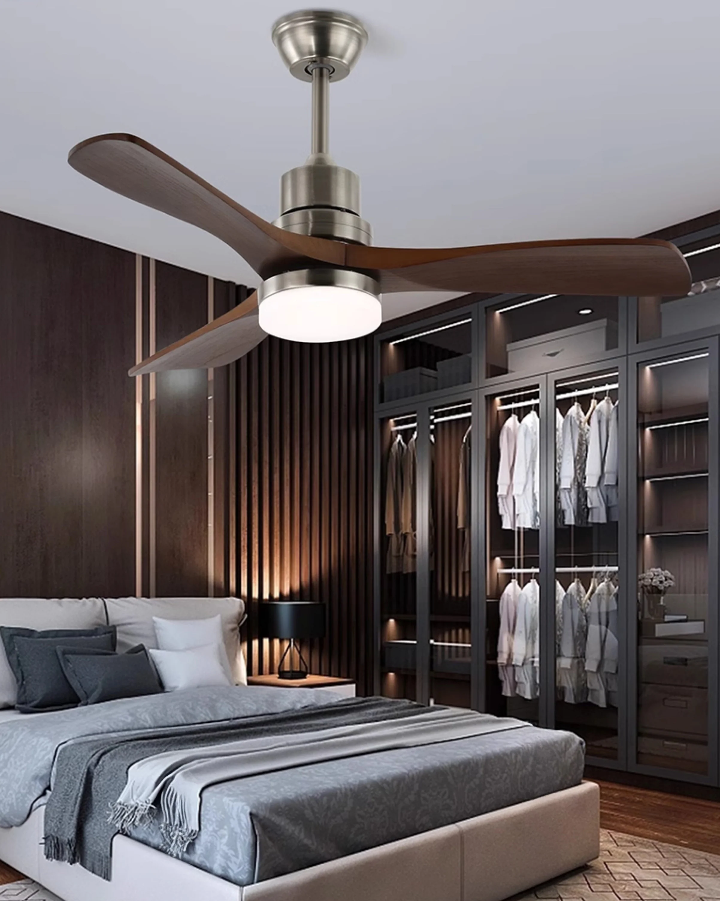 WOMO Mid Century Modern Ceiling Fan Lamp - WM5276 - Image 7