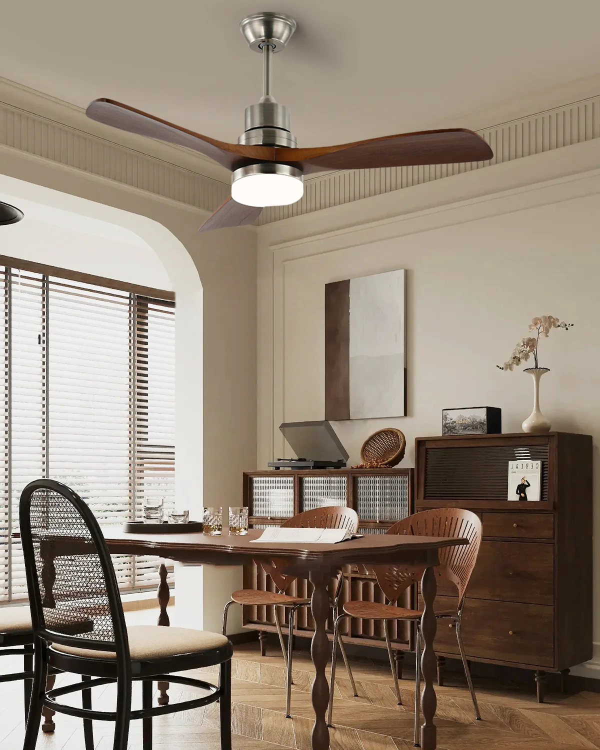 WOMO Mid Century Modern Ceiling Fan Lamp - WM5276 - Image 8