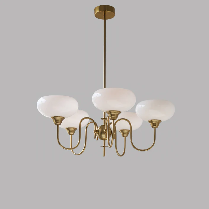 WOMO Milk Glass Arm Chandelier--WM3074 - Image 15