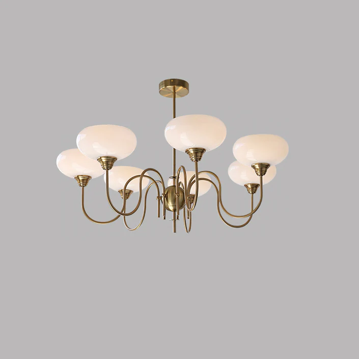 WOMO Milk Glass Arm Chandelier--WM3074 - Image 16
