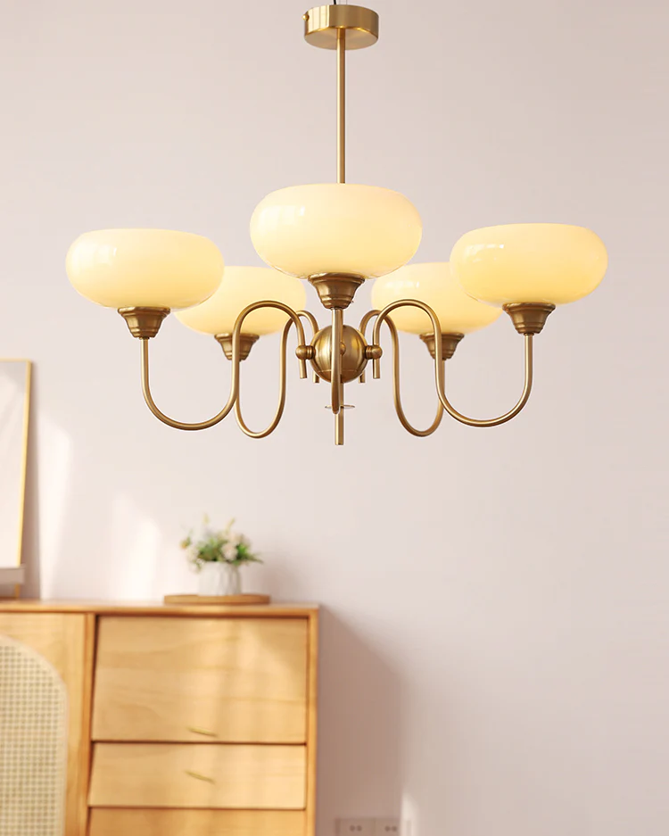 WOMO Milk Glass Arm Chandelier--WM3074 - Image 2