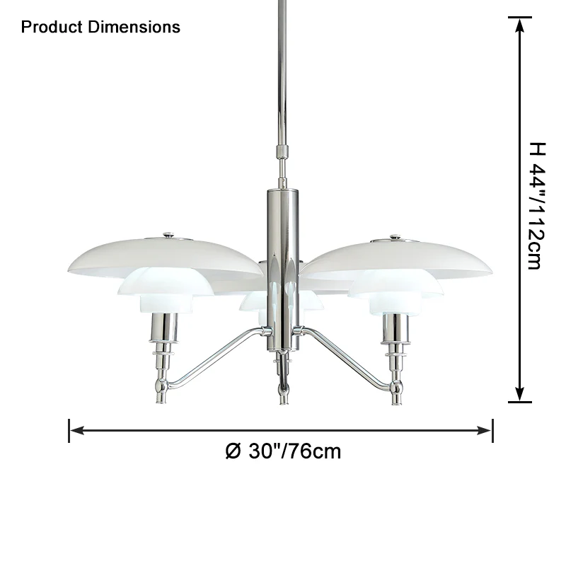 WOMO Milk Glass Shade Chandelier-WM2667 - Image 12