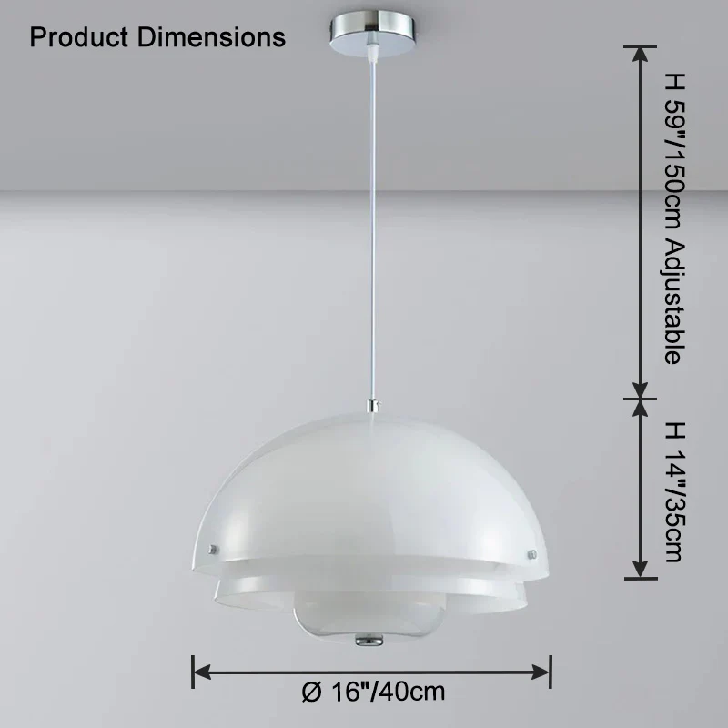 WOMO Milk Glass Dome Pendant Light-WM2786 - Image 11