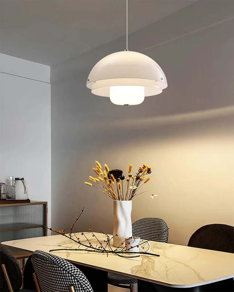 WOMO Milk Glass Dome Pendant Light-WM2786 - Image 2
