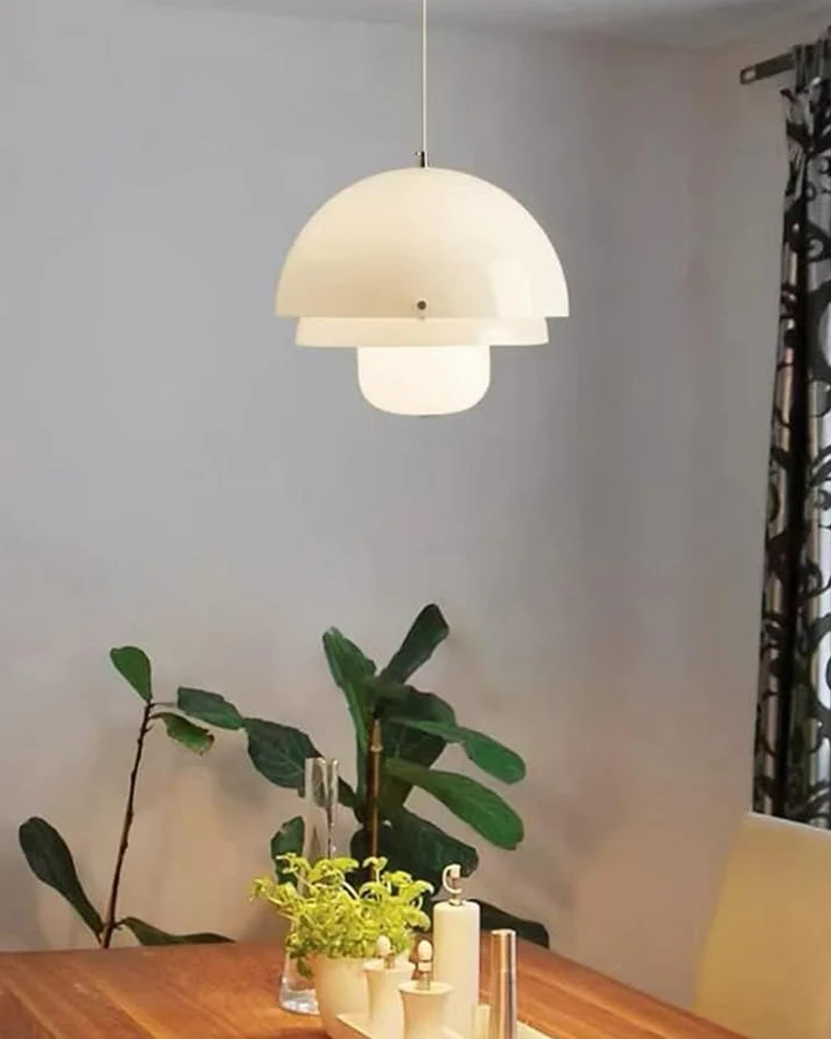 WOMO Milk Glass Dome Pendant Light-WM2786 - Image 4