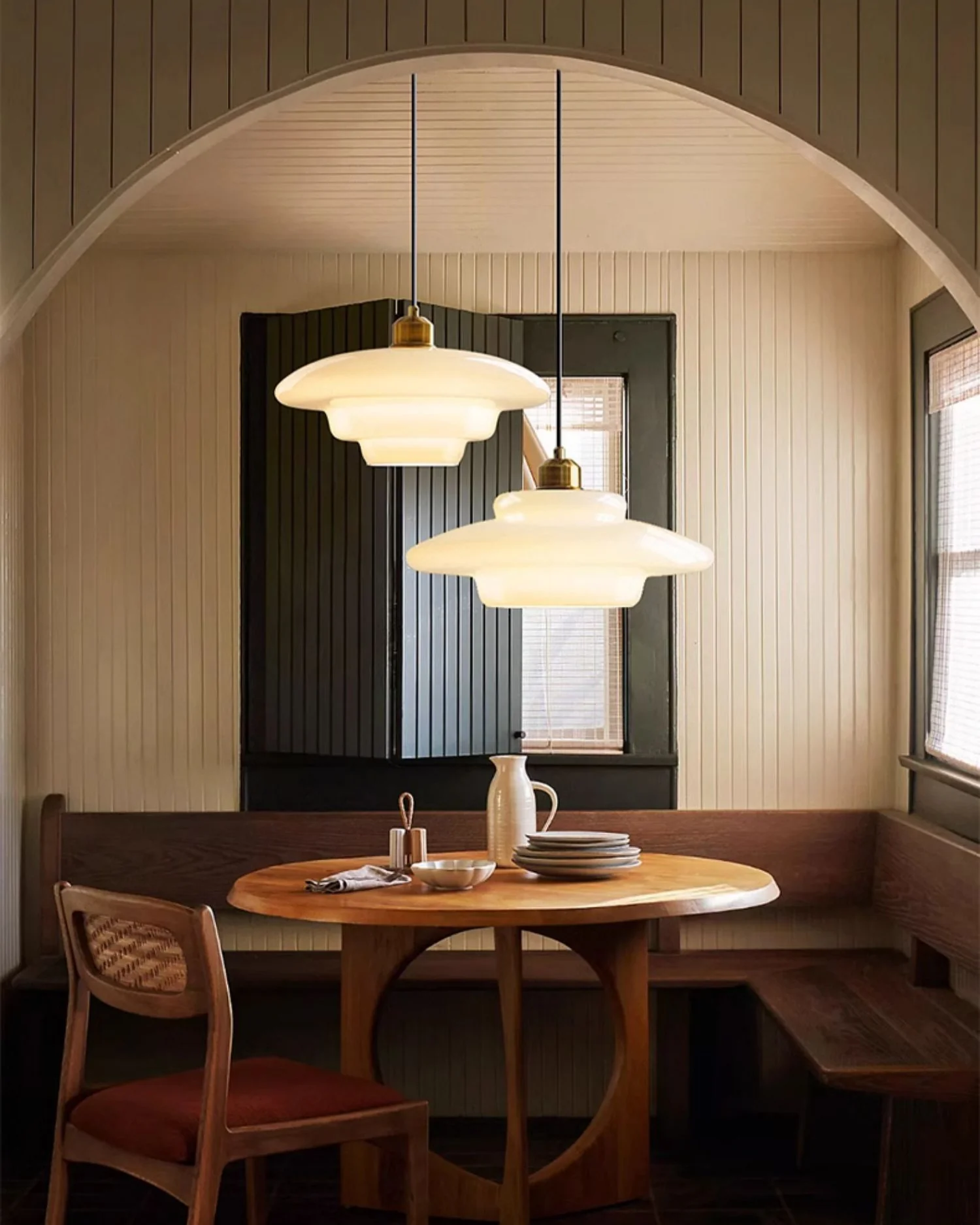 WOMO Milk Glass Dome Pendant Light-WM3009 - Image 10