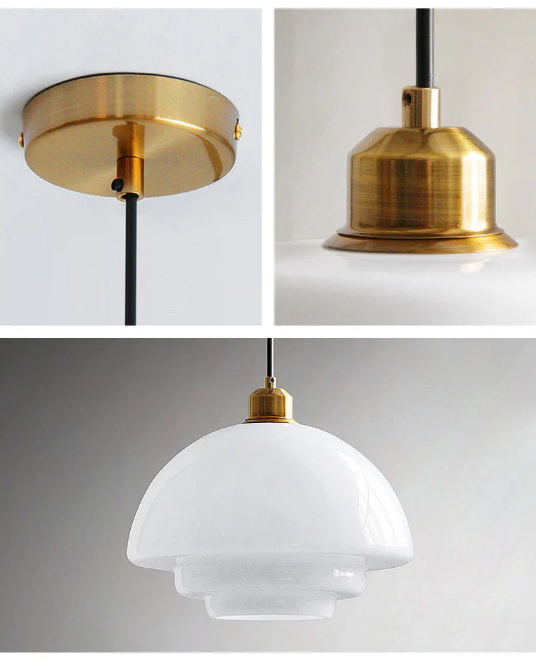 WOMO Milk Glass Dome Pendant Light-WM3009 - Image 11