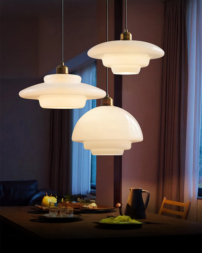 WOMO Milk Glass Dome Pendant Light-WM3009 - Image 3
