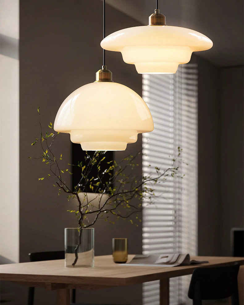WOMO Milk Glass Dome Pendant Light-WM3009 - Image 4