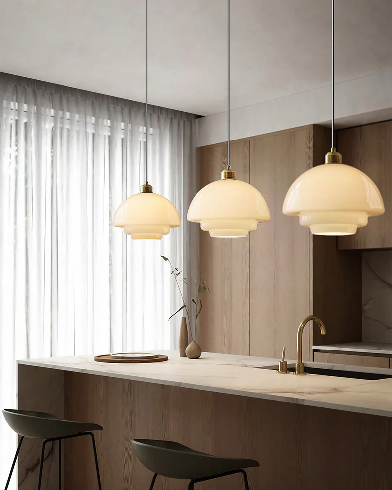 WOMO Milk Glass Dome Pendant Light-WM3009 - Image 6